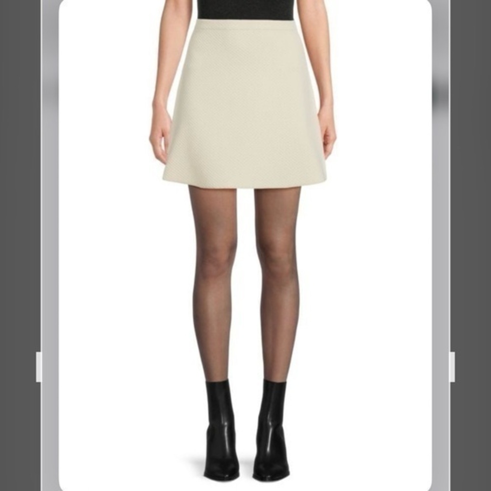 THEORY Teslia A-Line Mini Skirt in VANILLA CREAM Size S